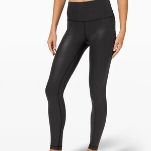 Lululemon Metallic Black Leggings, Size 8